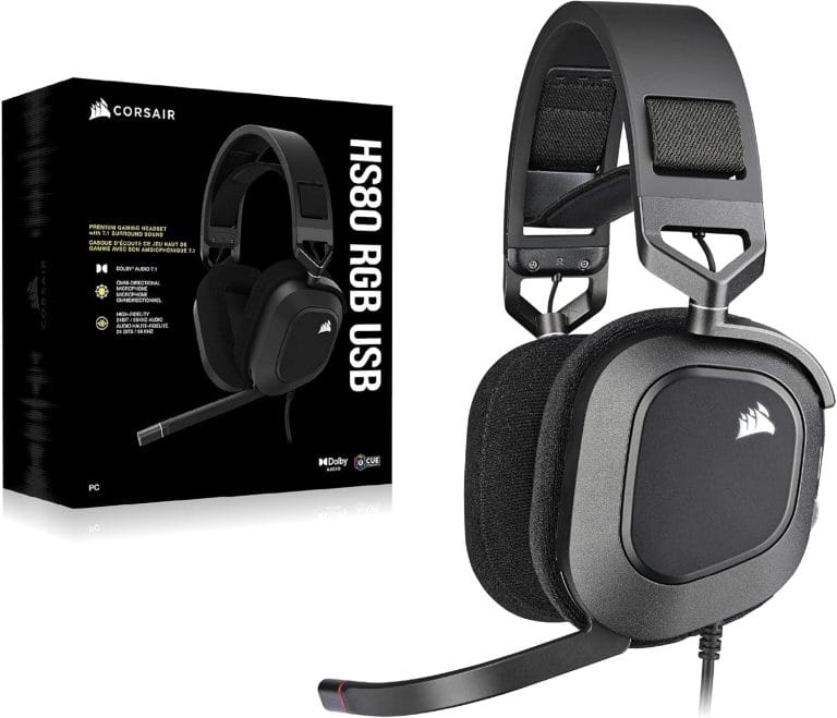 Micro-casque gaming Corsair HS80 RGB filaire à 69.90 €